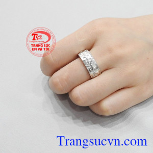 Nhẫn bạc thánh giá bình an