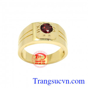 Đá granat hay còn gọi là đá thạch lựu. Nhẫn nam granat lịch lãm
