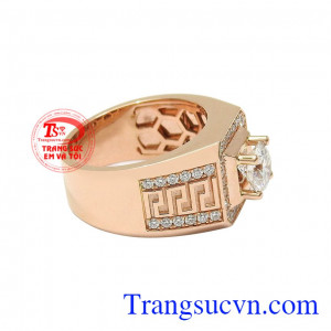 Sản phẩm có giấy kiểm định đá quý uy tín. Nhẫn nam kim cương vàng hồng