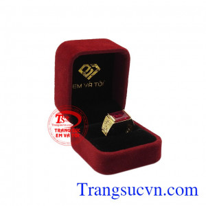 Nhẫn nam mạnh mẽ vàng tây nhận đặt chế tác theo yêu cầu. 