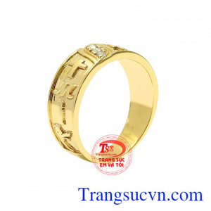 Nhẫn nam thời trang vàng tây