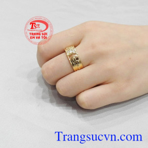 Nhẫn nam thời trang vàng tây