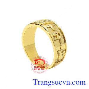 Nhẫn nam thời trang vàng tây với kiểu dáng phong cách, ấn tượng.