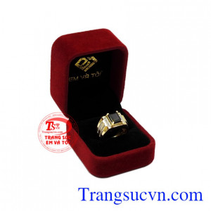 Nhẫn nam vàng tây Sapphire sang trọng đẳng cấp.