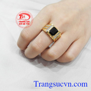 Nhẫn nam vàng tây Sapphire sang trọng