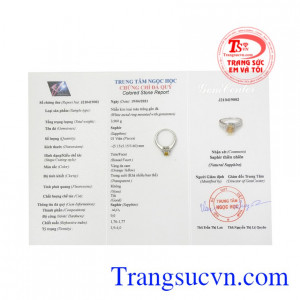 Nhẫn nữ vàng trắng saphir đẹp