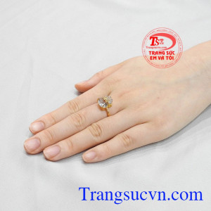 Nhẫn thạch anh tóc đen may mắn