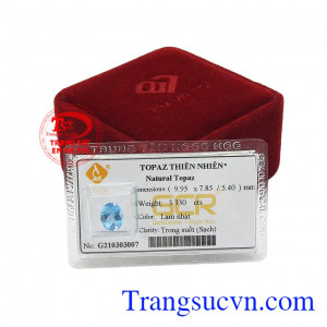 Viên topaz thiên nhiên mệnh mộc mang đến sự may mắn và tài lộc cho chủ nhân.