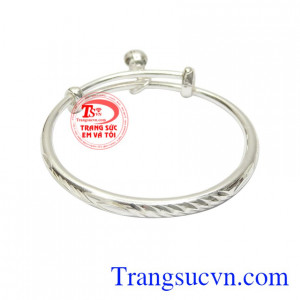 Vòng tay bạc trẻ em thời trang thanh toán an toàn.