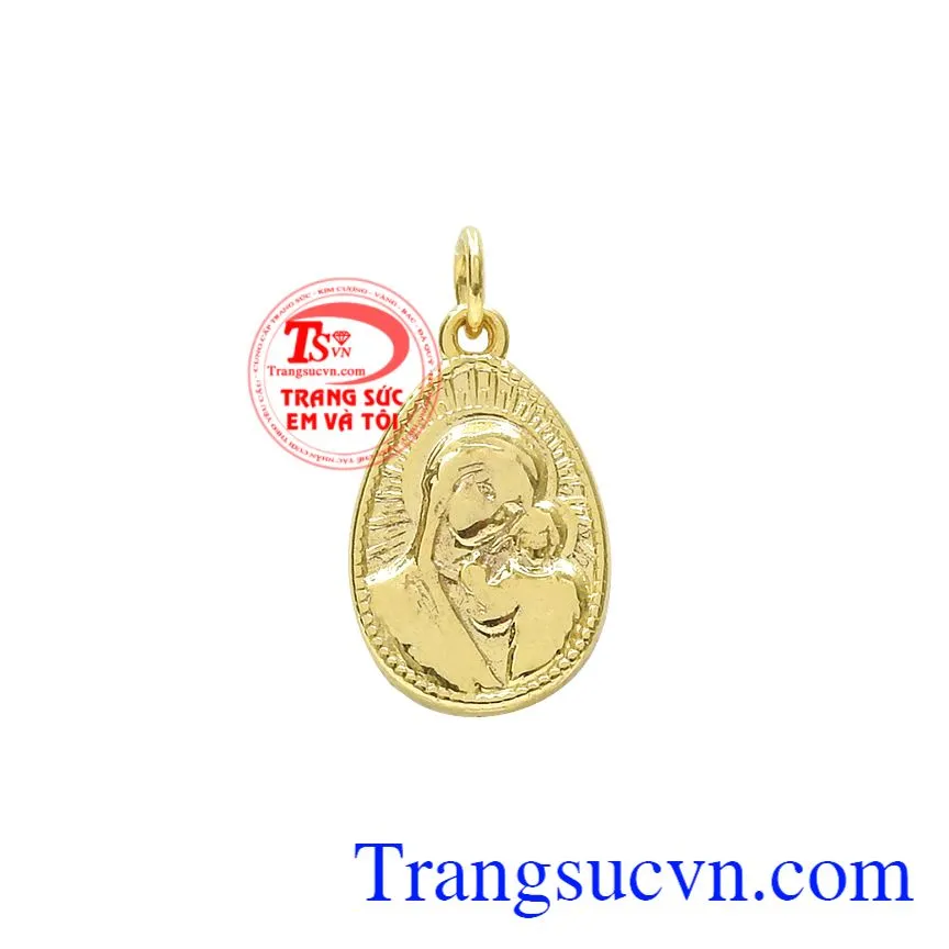 Mặt Đức Mẹ vàng tây đẹp, Mặt dây vàng đức mẹ, Mặt dây chuyền vàng công giáo