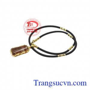 Bộ mặt thạch anh tóc bọc vàng đẹp.