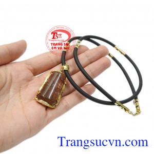 Bộ mặt thạch anh tóc bọc vàng chất lượng.