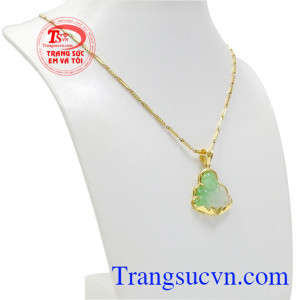 Bộ phật di lặc jadeite an bình hợp phong thủy, dành cho người mệnh hỏa và mệnh mộc. 