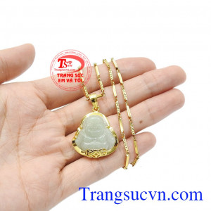 Bộ phật di lặc jadeite phát tài