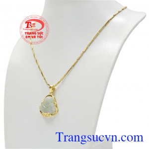 Ngọc cẩm thạch là loại ngọc quý, năng lượng tích cực từ ngọc sẽ mang đến bình an và thịnh vượng cho người dùng. Bộ phật di lặc jadeite phát tài