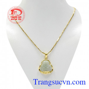 Bộ phật di lặc jadeite phát tài