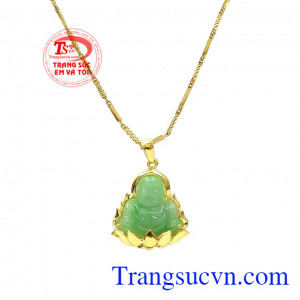 Sản phẩm bền đẹp, có giấy kiểm định đá quý. Bộ phật di lặc may mắn jadeite