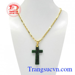 Bộ thánh giá cẩm thạch vàng tây được chế tác vô cùng tỉ mỉ ,và là sự kết hợp hài hòa giữa mặt dây thánh giá đá quý và dây chuyền chất lượng.