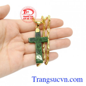 Bộ thánh giá cẩm thạch vàng tây tinh tế.