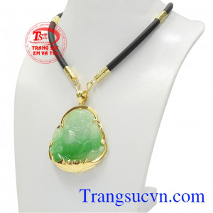 Kiểu dáng nam tính, phong cách mạnh mẽ, cá tính. Bộ trang sức di lặc jadeite an khang