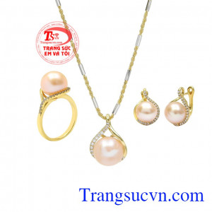 Bộ trang sức ngọc trai trang nhã