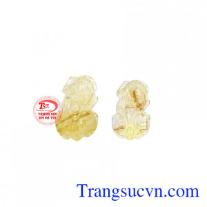 Cặp tỳ hưu lộc phát thạch anh tóc có thể bọc vàng hay bạc để làm trang sức phong thủy, hợp mệnh.