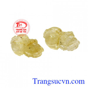 Cặp tỳ hưu may mắn thạch anh tóc giao hàng nhanh trên toàn quốc, thanh toán an toàn.