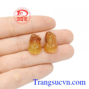 Cặp tỳ hưu thạch anh tóc cát tường chất lượng.