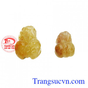 Cặp tỳ hưu thạch anh tóc hưng thịnh thiên nhiên thanh toán an toàn.