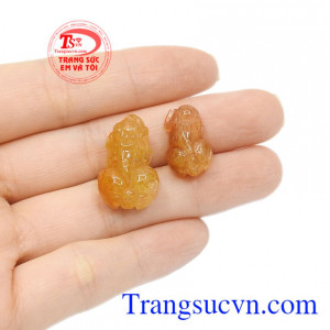 Cặp tỳ hưu thạch anh tóc hưng thịnh thiên nhiên.