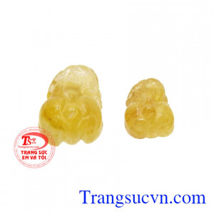 Cặp tỳ hưu thạch anh tóc phú quý món quà tặng hợp phong thủy dành cho người thân, bạn bè.