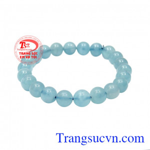Chuỗi tay aquamarine 8 ly đẹp mang đến sự ôn hòa, cân bằng cảm xúc.