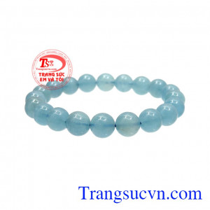  Đá aquamarine là biểu tượng cho tình yêu, lòng chung thủy. Chuỗi tay aquamarine 9 ly