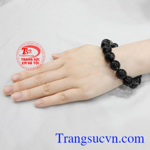 Chuỗi thạch anh tóc 13 ly đại cát tinh xảo.