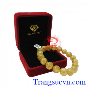 Chuỗi thạch anh tóc an nhiên 11 ly phù hợp cho người mệnh kim và mệnh thổ.