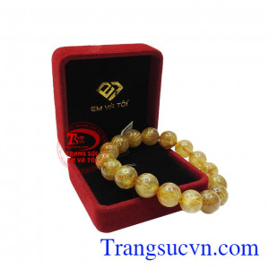 Sản phẩm có giấy kiểm định đá quý uy tín. Chuỗi thạch anh tóc bình an 12 ly