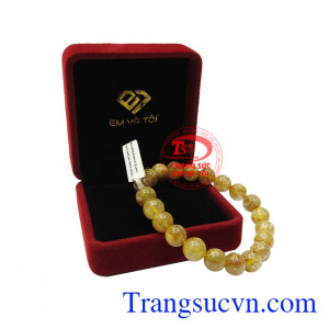 Sản phẩm có giấy kiểm định đá quý uy tín. Chuỗi thạch anh tóc mệnh kim 9 ly