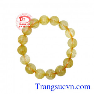 Chuỗi thạch anh tóc vàng thiên nhiên mang năng lượng tích cực giúp cho tinh thần được vui vẻ, sảng khoái, giảm căng thẳng mệt mỏi. 