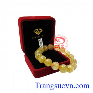 Sản phẩm thích hợp dành cho mệnh kim và mệnh thổ. Chuỗi thạch anh tóc vàng thiên nhiên