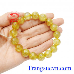 Thạch anh tóc vàng còn hỗ trợ và cải thiện tình trạng sức khỏe, cân bằng hệ thần kinh trung ương. Chuỗi thạch anh tóc vàng thịnh vượng