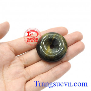 Đồng xu mắt hồ thiên nhiên có thể bọc vàng hoặc bạc để làm mặt dây.