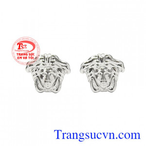 Hoa tai vàng trắng thời thượng được chế tác tỉ mỉ từ vàng trắng 14k chất lượng.