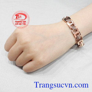 Lắc nam vàng hồng thời trang nam tính.