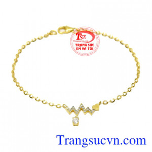 Lắc tay vàng thanh tú kiểu dáng nữ tính, thời trang.