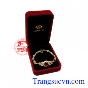 Lắc vàng gắn đá quý 18k