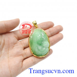 Mặt cẩm thạch Đức Mẹ bọc vàng đẹp.