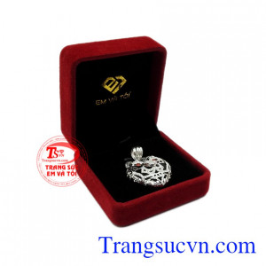 Mặt dây bạc hổ dũng mãnh