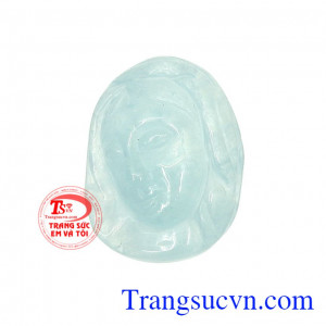 Mặt đức mẹ Maria đá aquamarine