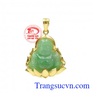 Mặt phật di lặc may mắn jadeite