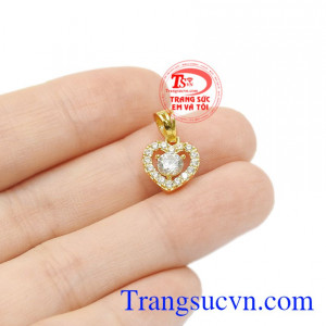 Mặt trái tim xinh xắn vàng 10k.